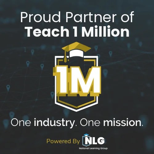 Teach 1 Million badge, dark version